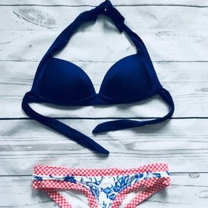 Jets by Jessika Allen cobalt blue bikini top small